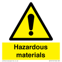 Hazardous materials Warning Sign Text: 